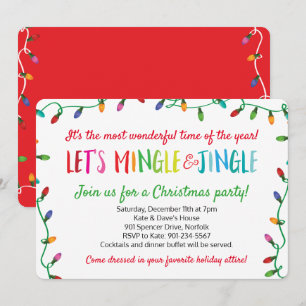 Invitation Joyeux Mingle et Jingle Christmas Lights Party