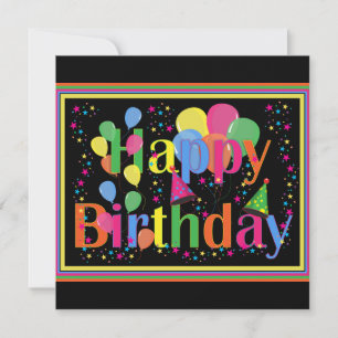 Invitation Joyeux MODÈLE d'anniversaire, personnalisable,