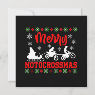 Invitation Joyeux Motocross Noël Motocyclette Père Noël laid 