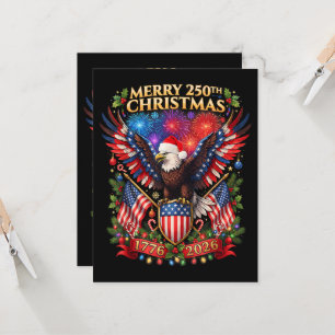Invitation Joyeux Noël 250e 1776 2026 Aigle Patriotique