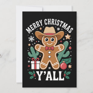Invitation Joyeux Noël à tous Cowboy Gâteau de Noël Cactus