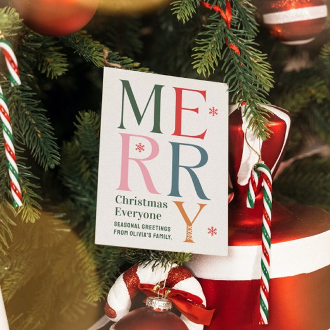 Invitation Joyeux Noël à tous Festive Retro Typographie (Créateur téléchargé)