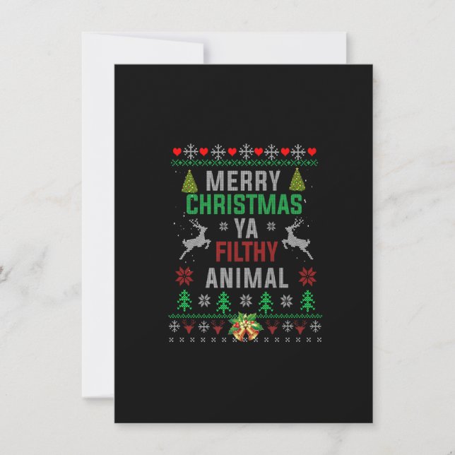 Invitation Joyeux Noël Animal Sale Ma Chemise Drôle De Noël (Devant)