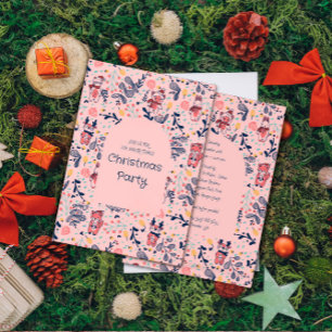Invitation Joyeux Noël aux amis de la forêt hivernale 