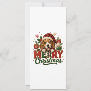 Invitation Joyeux Noël Beagle Mignon