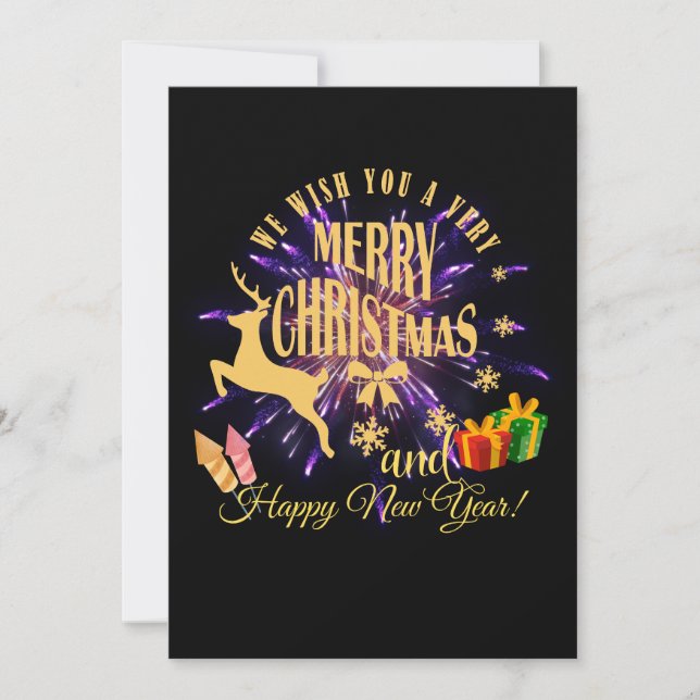 Invitation Joyeux Noël Bonne année (Devant)