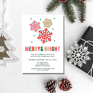 Invitation Joyeux Noël brillant Fête de Noël