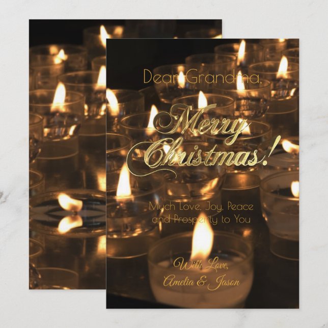 Invitation Joyeux Noël Brûler des bougies (Devant / Derrière)