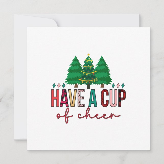 Invitation Joyeux Noël, Buvez Un Verre De Joie (Devant)