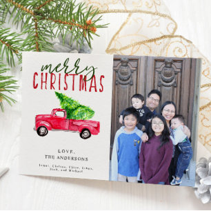 Invitation Joyeux Noël Camion Rouge Photo