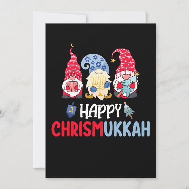 Invitation Joyeux Noël Chrismukkah Gnomes Hanoukka Joyeux Noë (Devant)