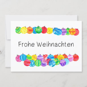 Invitation Joyeux Noël Christmas allemand, aquarelle