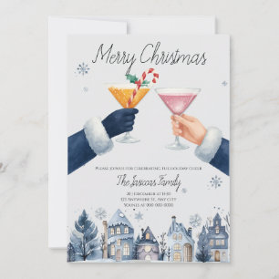 Invitation Joyeux Noël Cocktail salutation de fête