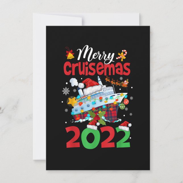 Invitation Joyeux Noël Croisière Drôle Père Noël Croisière Pl (Devant)