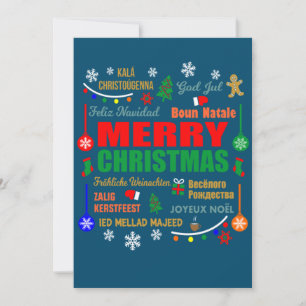 Invitation Joyeux Noël dans différentes langues Xmas