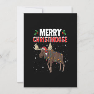 Invitation Joyeux Noël Drôle Noël Moose Père Noël Noël