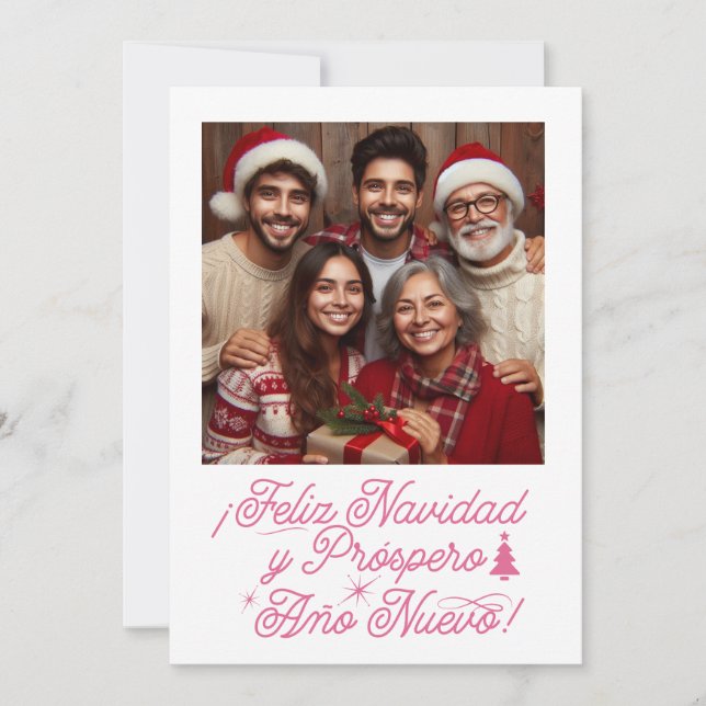 Invitation Joyeux Noël et Bonne Année avec Photo (Devant)