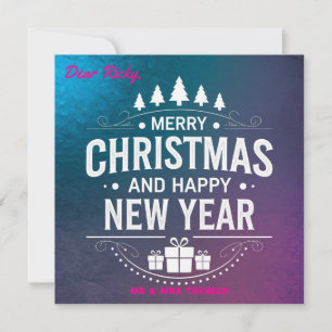 Invitation Joyeux Noël et Bonne Année vintage
