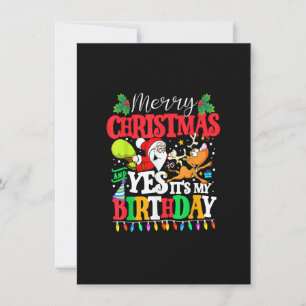 Invitation Joyeux Noël et oui c'est mon anniversaire Noël Gar