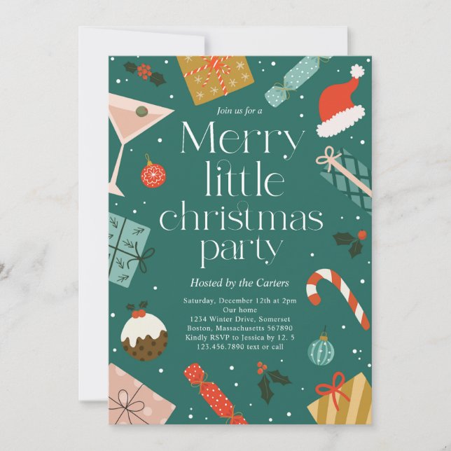Invitation Joyeux Noël Fête Fête de Noël (Devant)