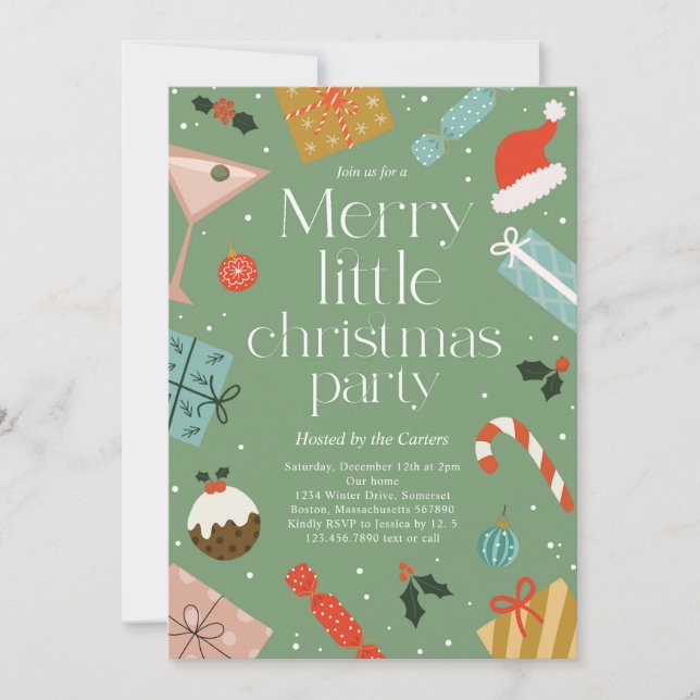 Invitation Joyeux Noël Fête Fête de Noël (Devant)