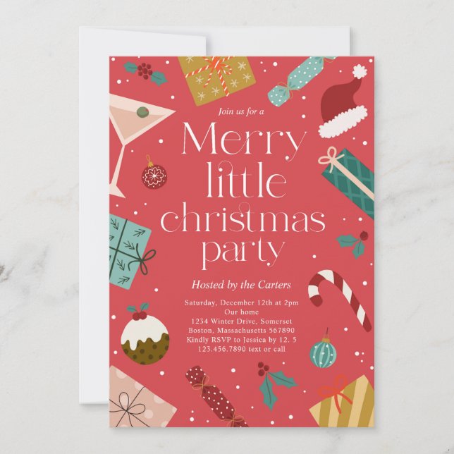 Invitation Joyeux Noël Fête Fête de Noël (Devant)