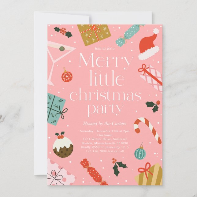 Invitation Joyeux Noël Fête Fête de Noël (Devant)