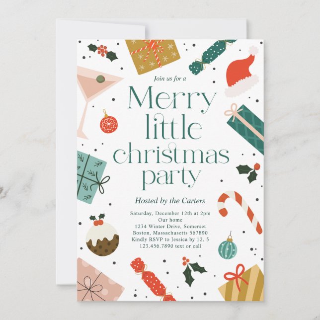 Invitation Joyeux Noël Fête Fête de Noël (Devant)