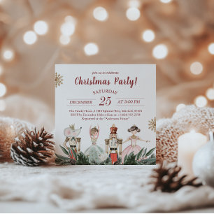 Invitation Joyeux Noël Fête Nutcracker Thème