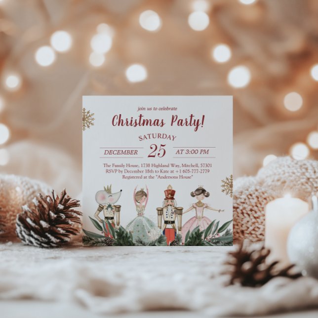Invitation Joyeux Noël Fête Nutcracker Thème (Merry Christmas Party Nutcracker Theme Invitation!)