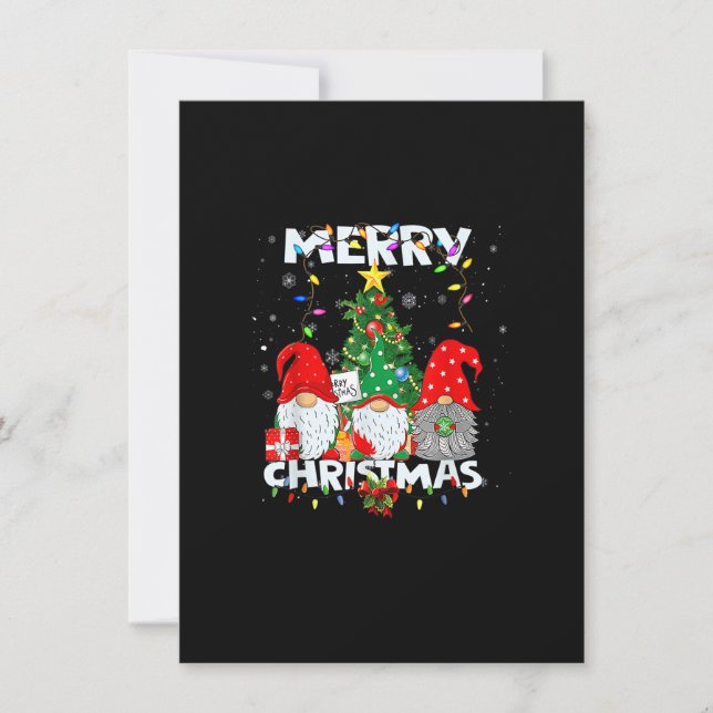 Invitation Joyeux Noël Gnome Chemise Amusante Famille Feux En (Devant)