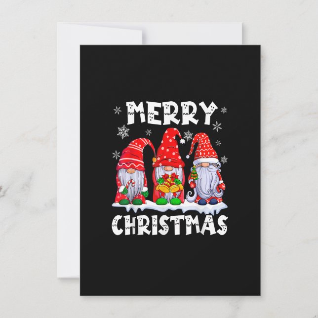 Invitation Joyeux Noël Gnomes Squad Xmas Pajama Famille F (Devant)