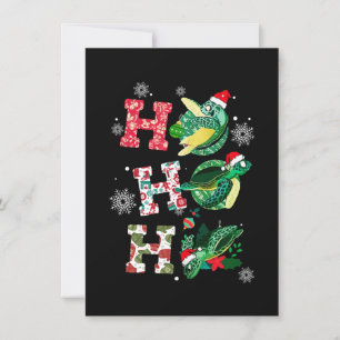 Invitation Joyeux Noël HO HO HO Turtle Père Noël