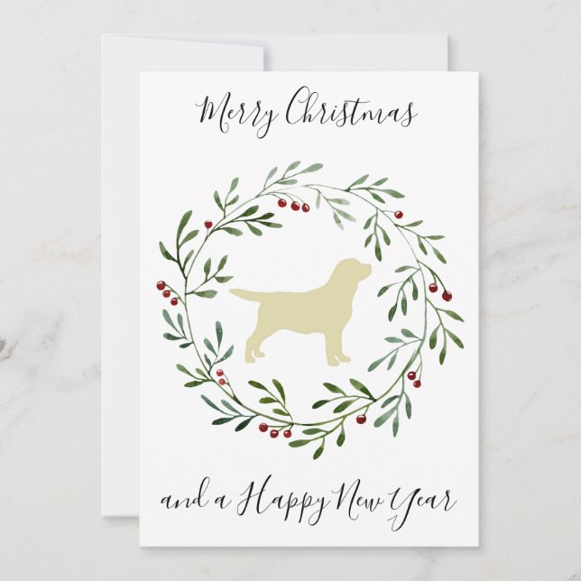 Invitation Joyeux Noël Joyeux Labrador Joyeux Labrador Retrie (Devant)