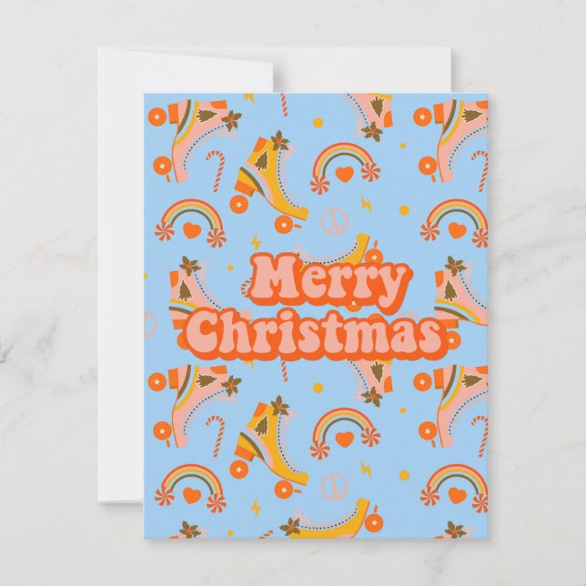 Invitation Joyeux Noël les années 70 super disco motif (Devant)