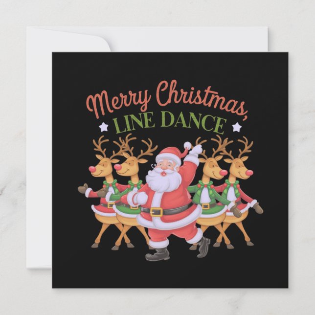 Invitation Joyeux Noël Ligne Danse Célébrer la saison (Devant)