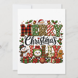 Invitation Joyeux Noël mignon gai