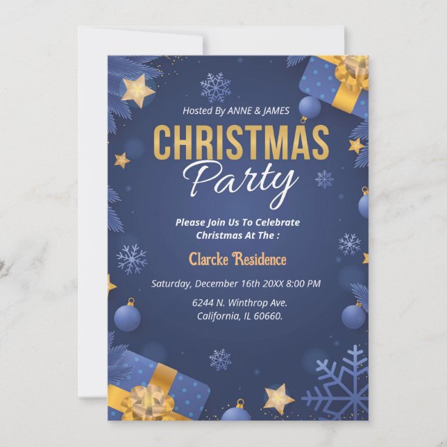Invitation Joyeux Noël Modèle de l'affiche (Devant)
