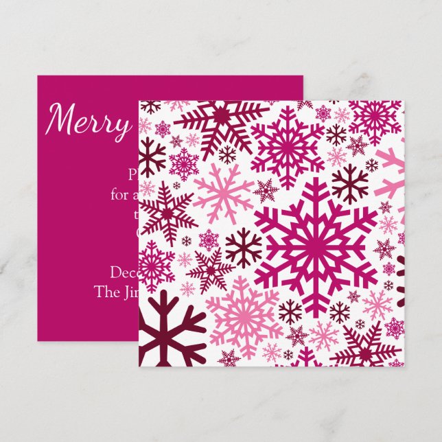 Invitation Joyeux Noël Motif de Faux de neige d'hiver (Devant / Derrière)