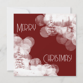 Invitation Joyeux Noël neige sapins paysage