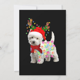 Invitation Joyeux Noël Noël Noël Westie Chien Reindeer Cospla
