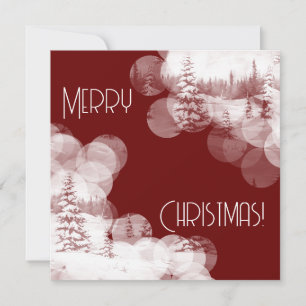 Invitation Joyeux Noël paysage sapins enneigés