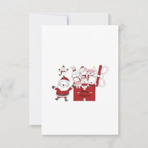 Invitation Joyeux Noël Père Noël et boîte cadeau