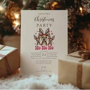 Invitation Joyeux Noël Renne Ho Ho Ho