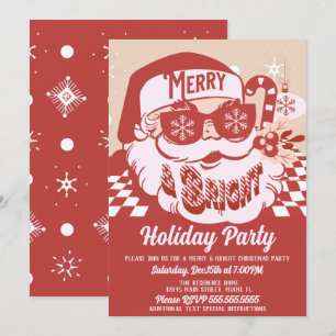 Invitation Joyeux Noël Retro Père Noël