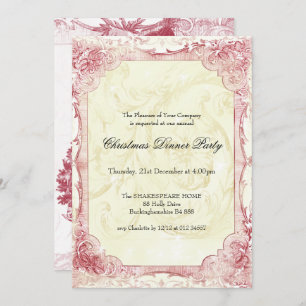 Invitation Joyeux Noel rouge Festive