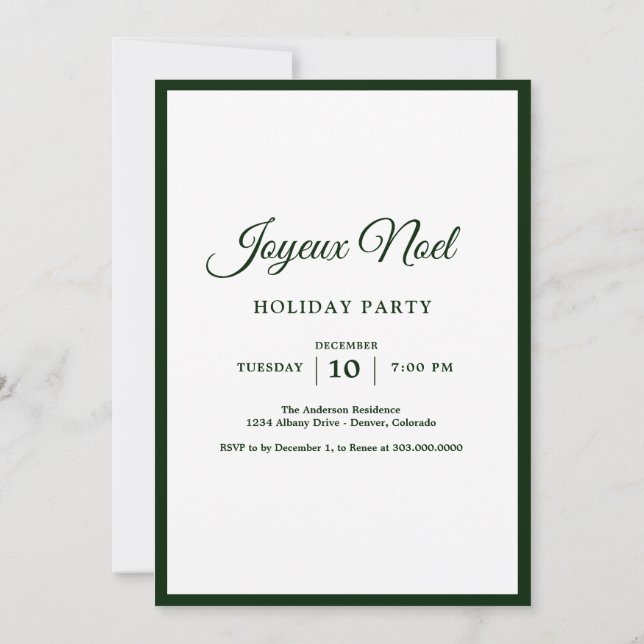 Invitation Joyeux Noel rustique vintage français (Dos)