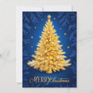 Invitation Joyeux Noël - Sapin de Noël doré