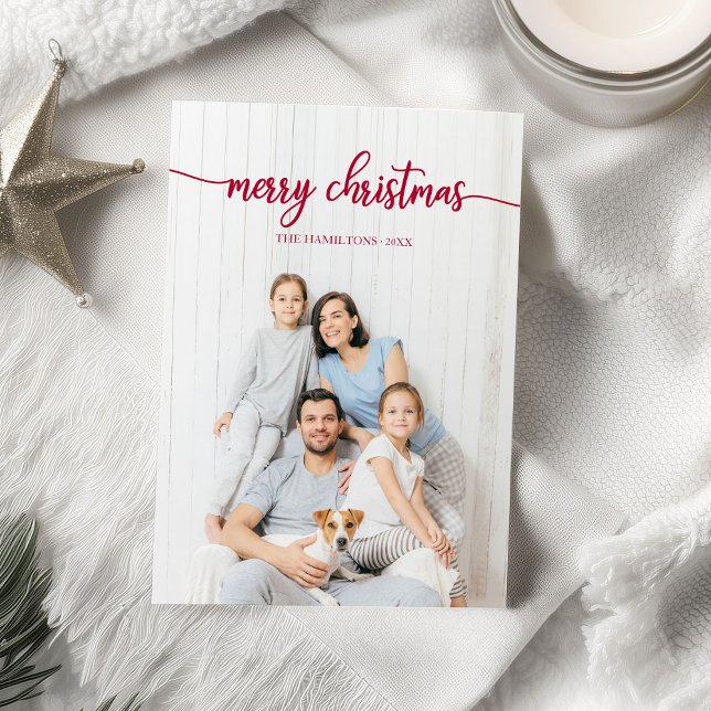 Invitation Joyeux Noël Script Unique Photo (Créateur téléchargé)