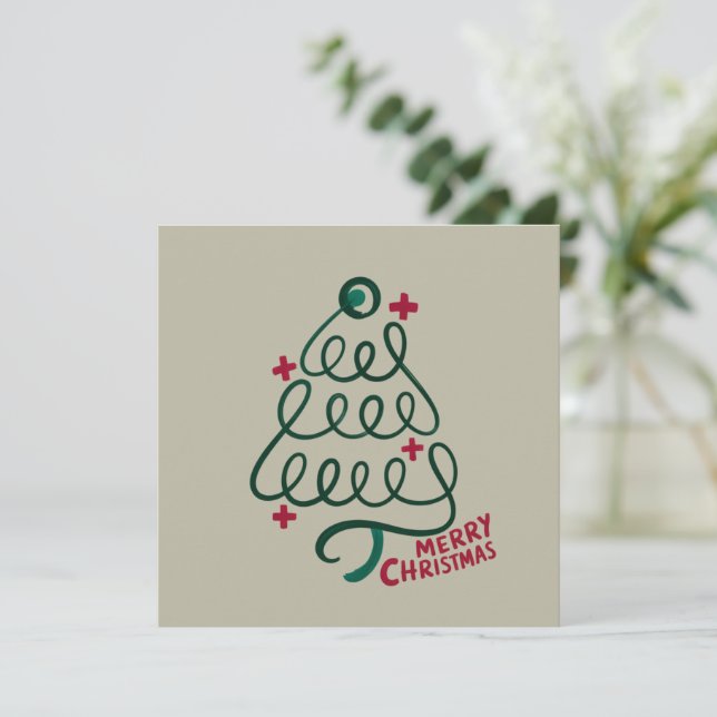 Invitation Joyeux Noël Stethoscope CNA Travailleur Médicale (Debout devant)